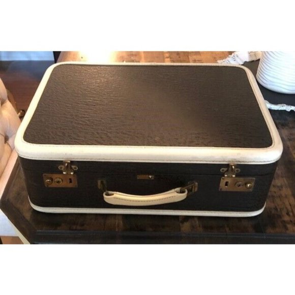 VINTAGE 1940's WARREN LEATHER TRAIN TRAVEL VANITY LUGGAGE CASE & SUPPLIES USA - Picture 3 of 11